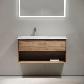 Подвесная тумба под раковину Sancos Marmi 1.0 MR1.0100LECH левая 99см дуб чарльстон